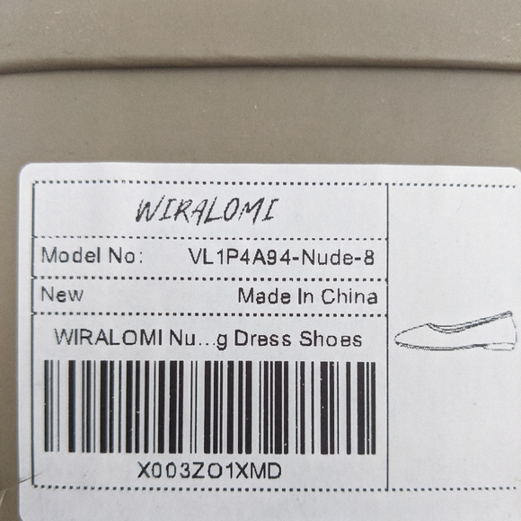 NWT WIRALOMI Rhinestone Mesh Nude Ballet Flats, Size 8 - Picture 7 of 7